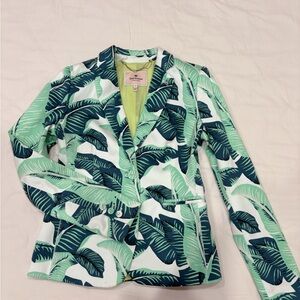 Juicy Couture Green Leaf Print Blazer